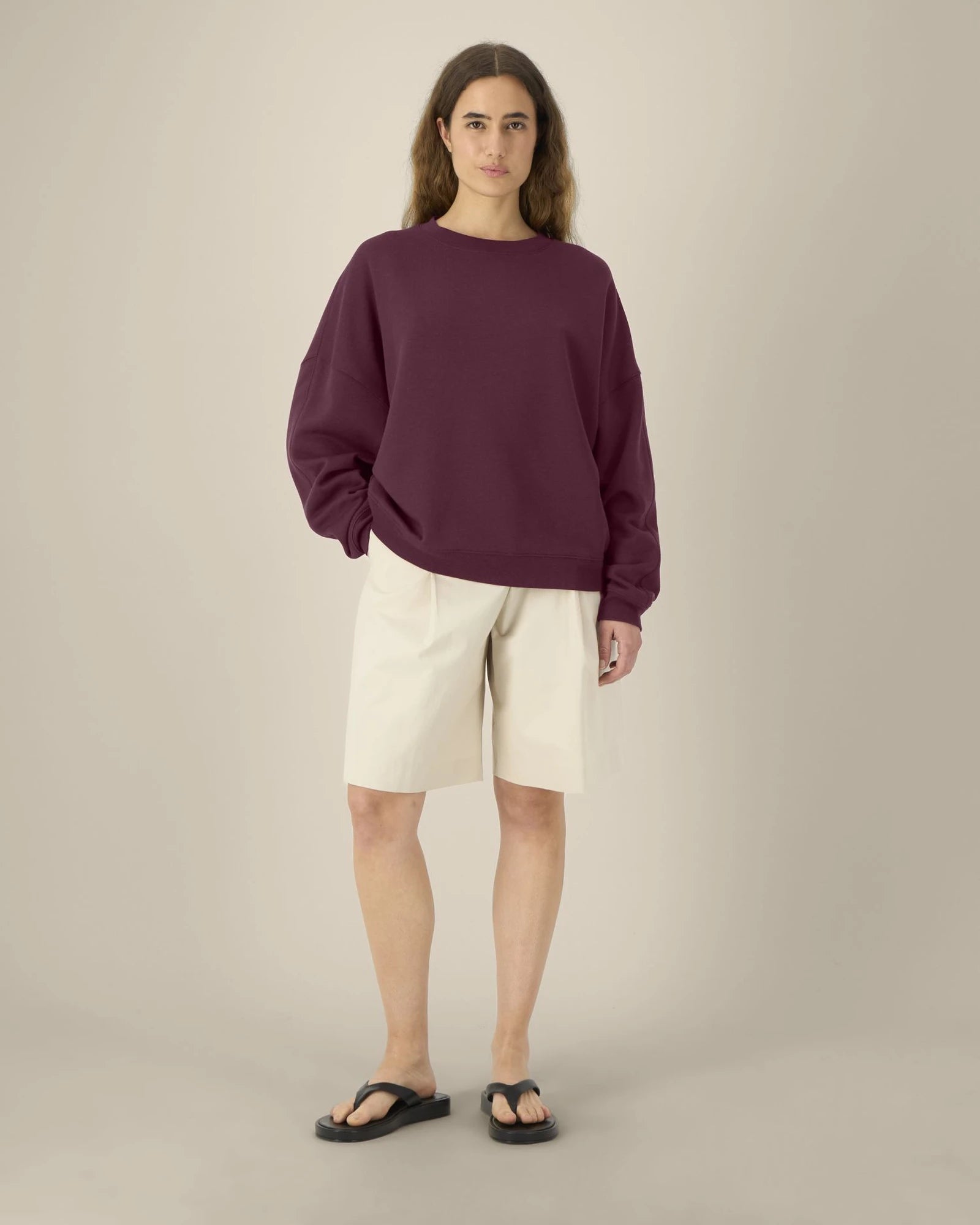 Custom organic cotton sweatshirt Stanley/Stella Lianna - Deep Plum