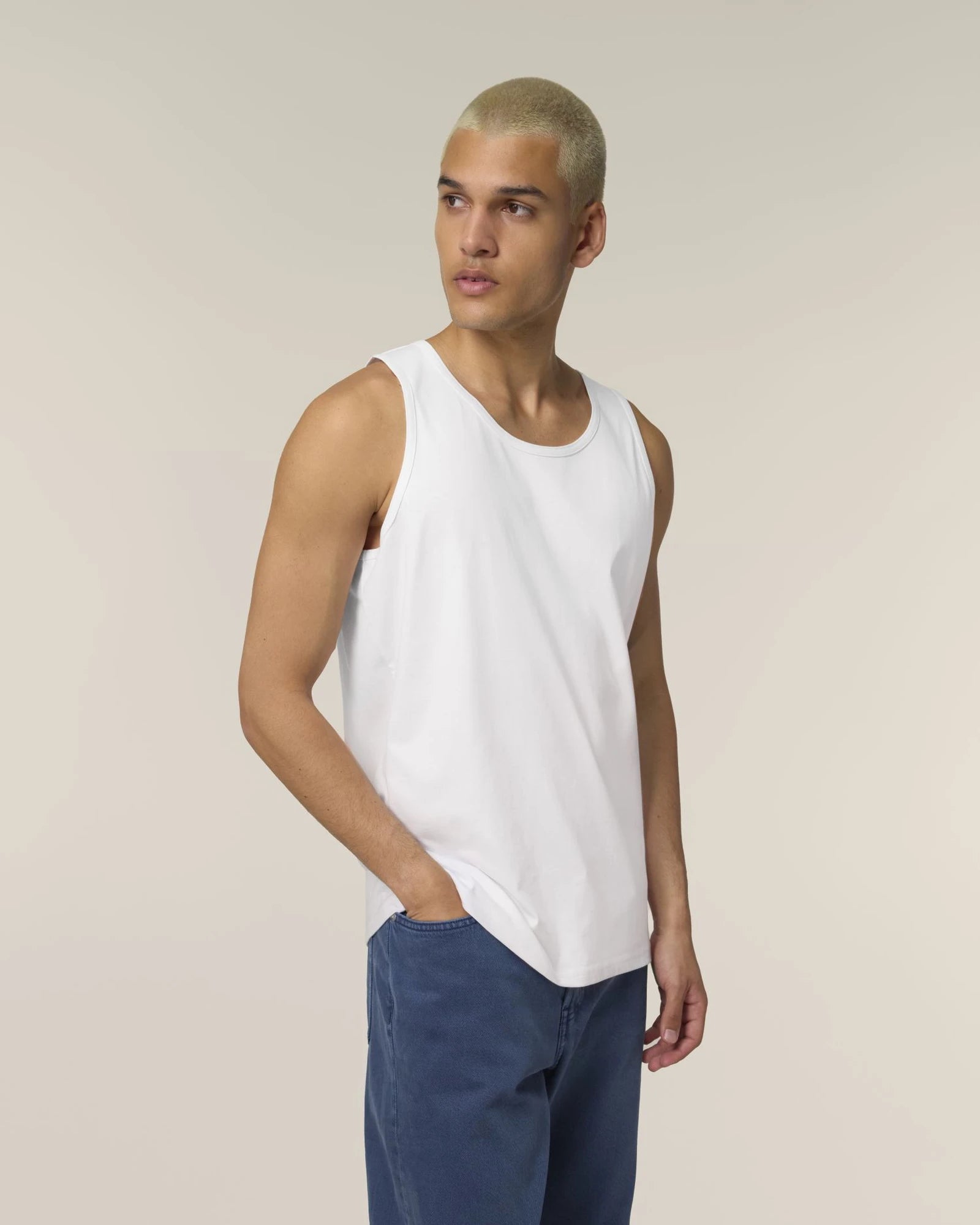 Custom organic cotton tank top Stanley/Stella Stancer - White
