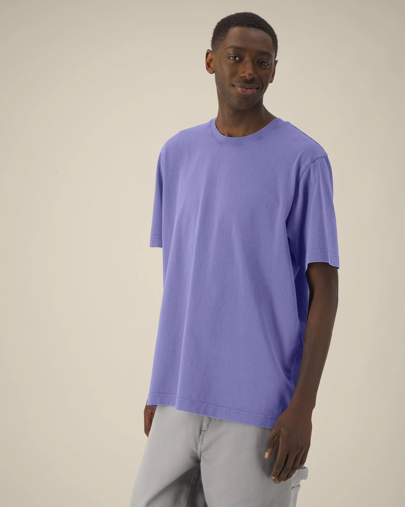 Custom organic cotton long sleeve tee Stanley/Stella - G. Dyed Purple Love