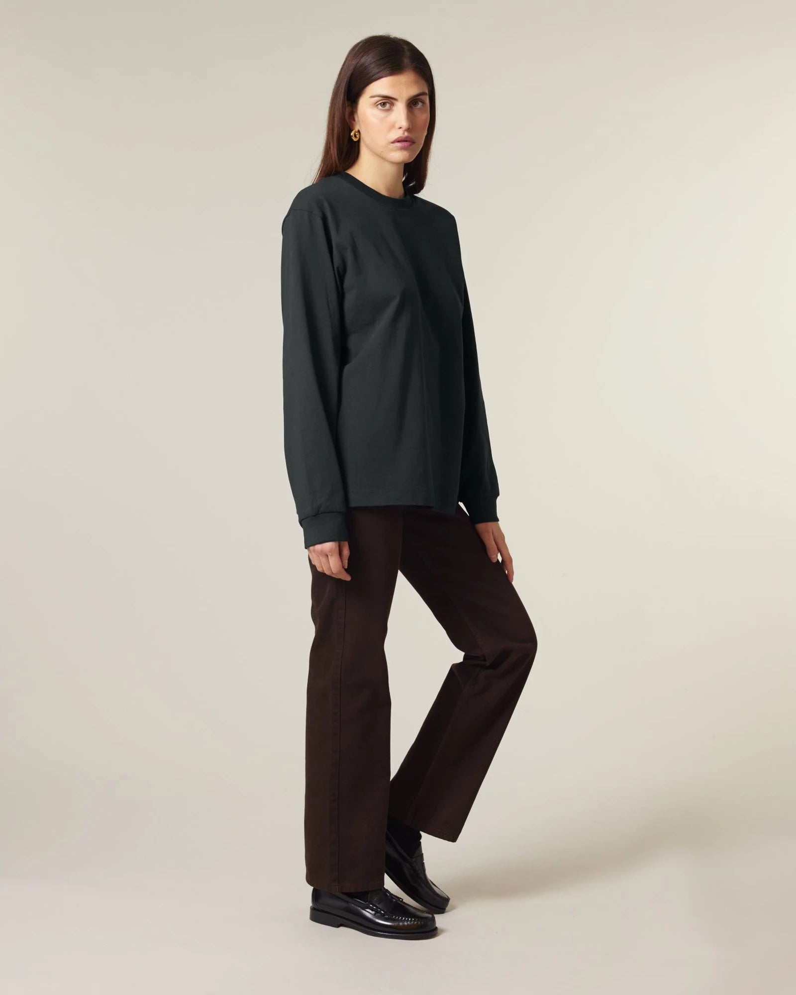 Custom organic cotton long sleeve tee Stanley/Stella - Black