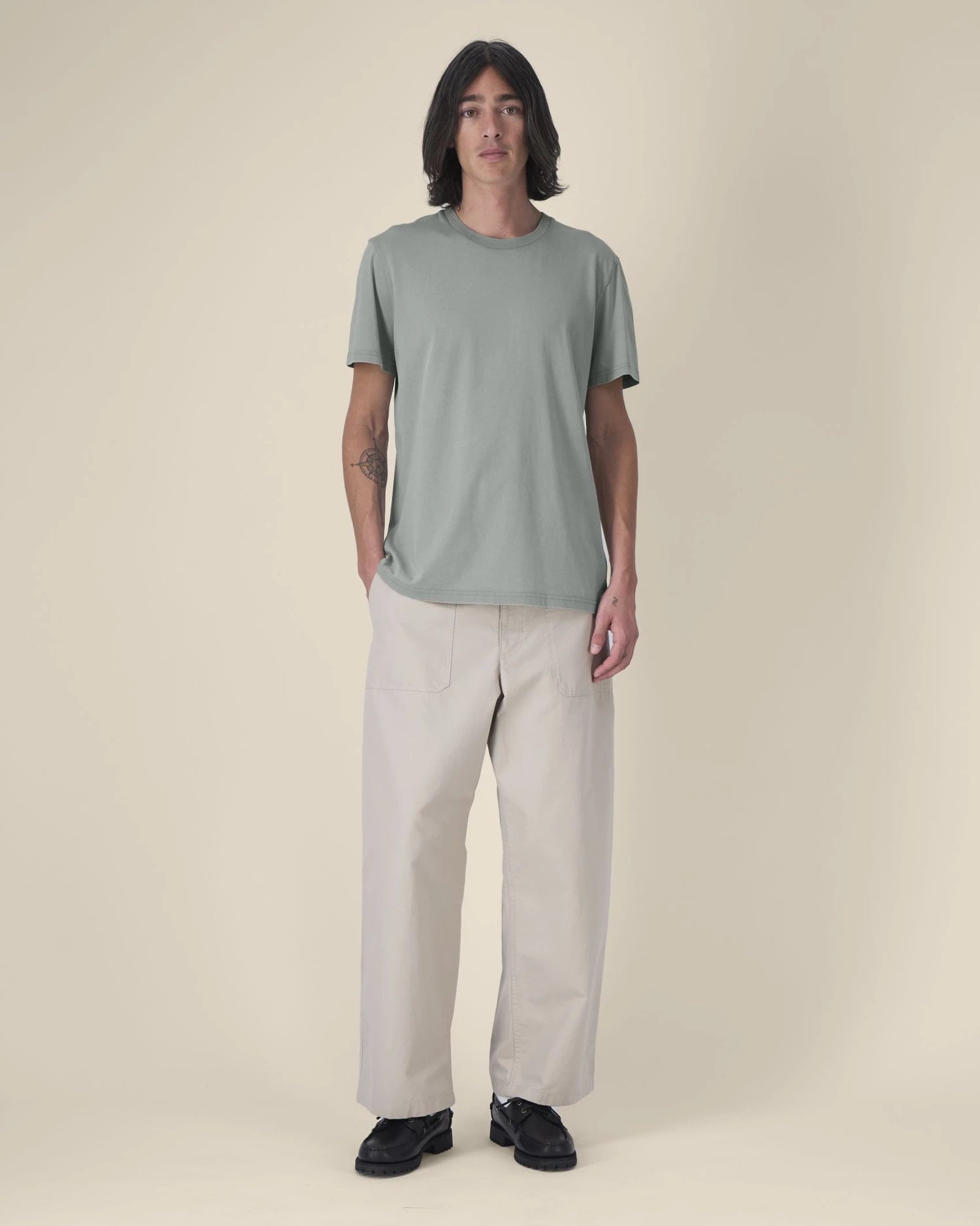 Custom organic cotton t-shirt Stanley/Stella Crafter Vintage - G. Dyed Misty Grey