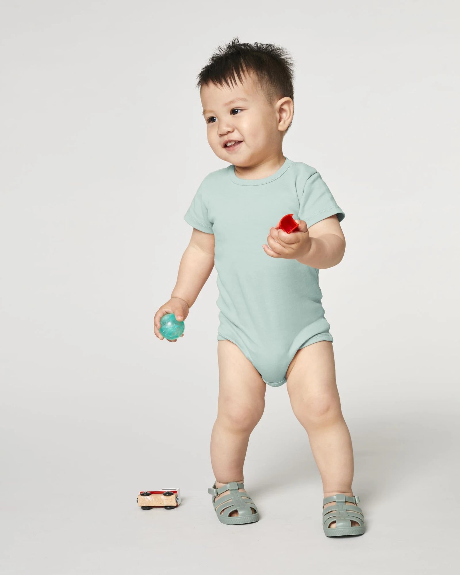 Custom organic cotton baby body Stanley/Stella - Caribbean Blue