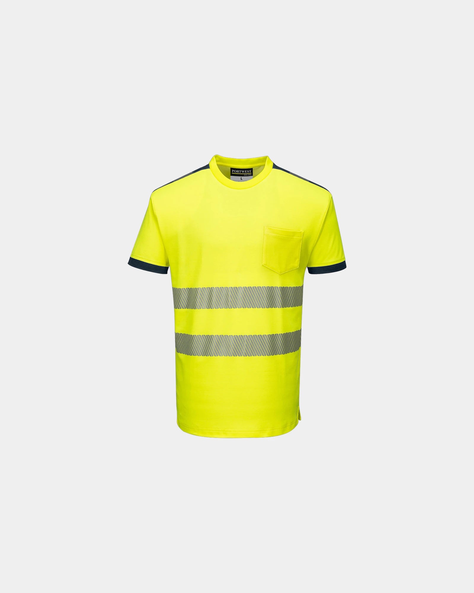 Custom lightweight HiVis cotton T-shirt - Yellow-Navy