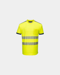 Custom lightweight HiVis cotton T-shirt - Yellow-Navy