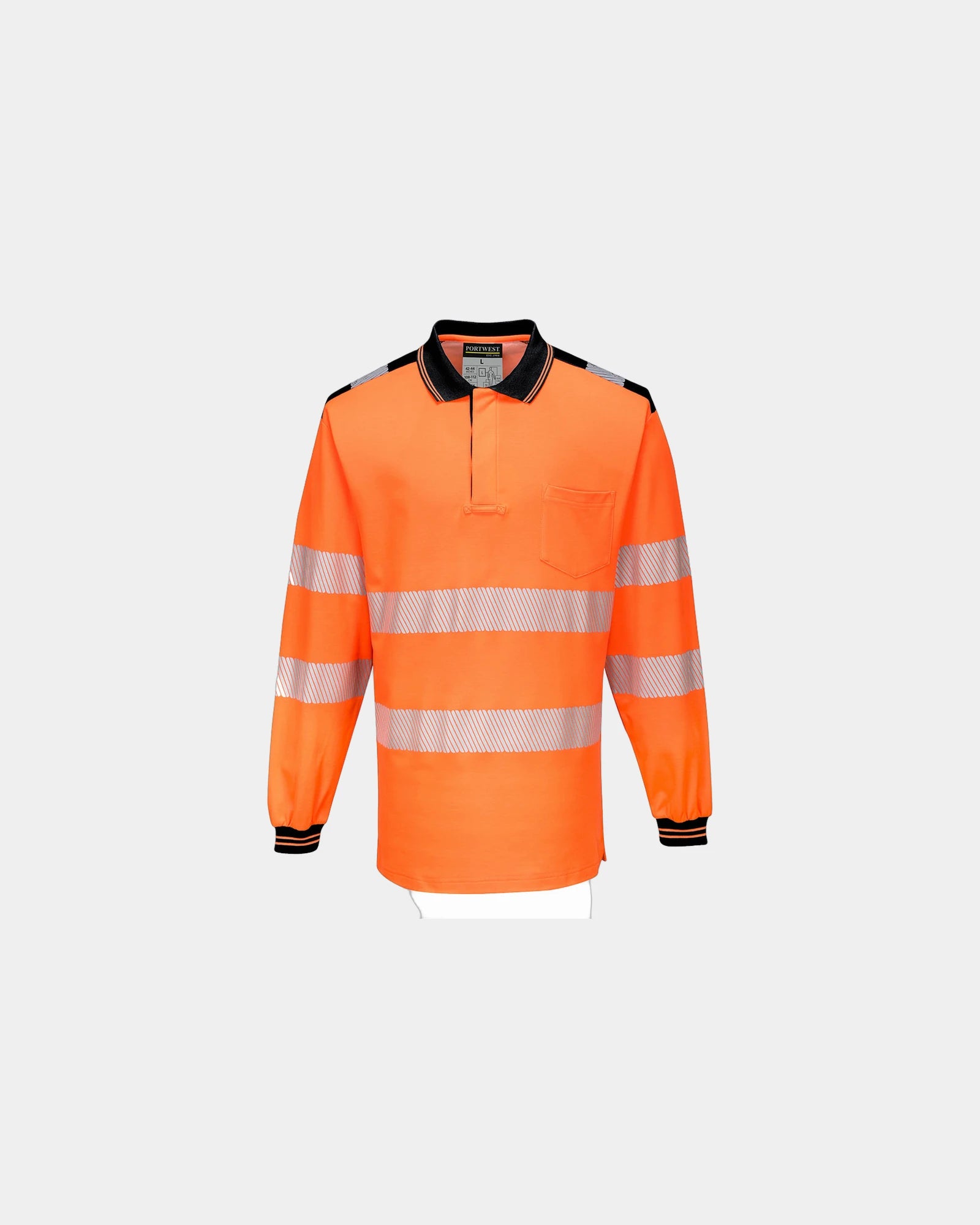 Custom high-visibility long sleeve polo - Orange