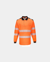 Custom high-visibility long sleeve polo - Orange