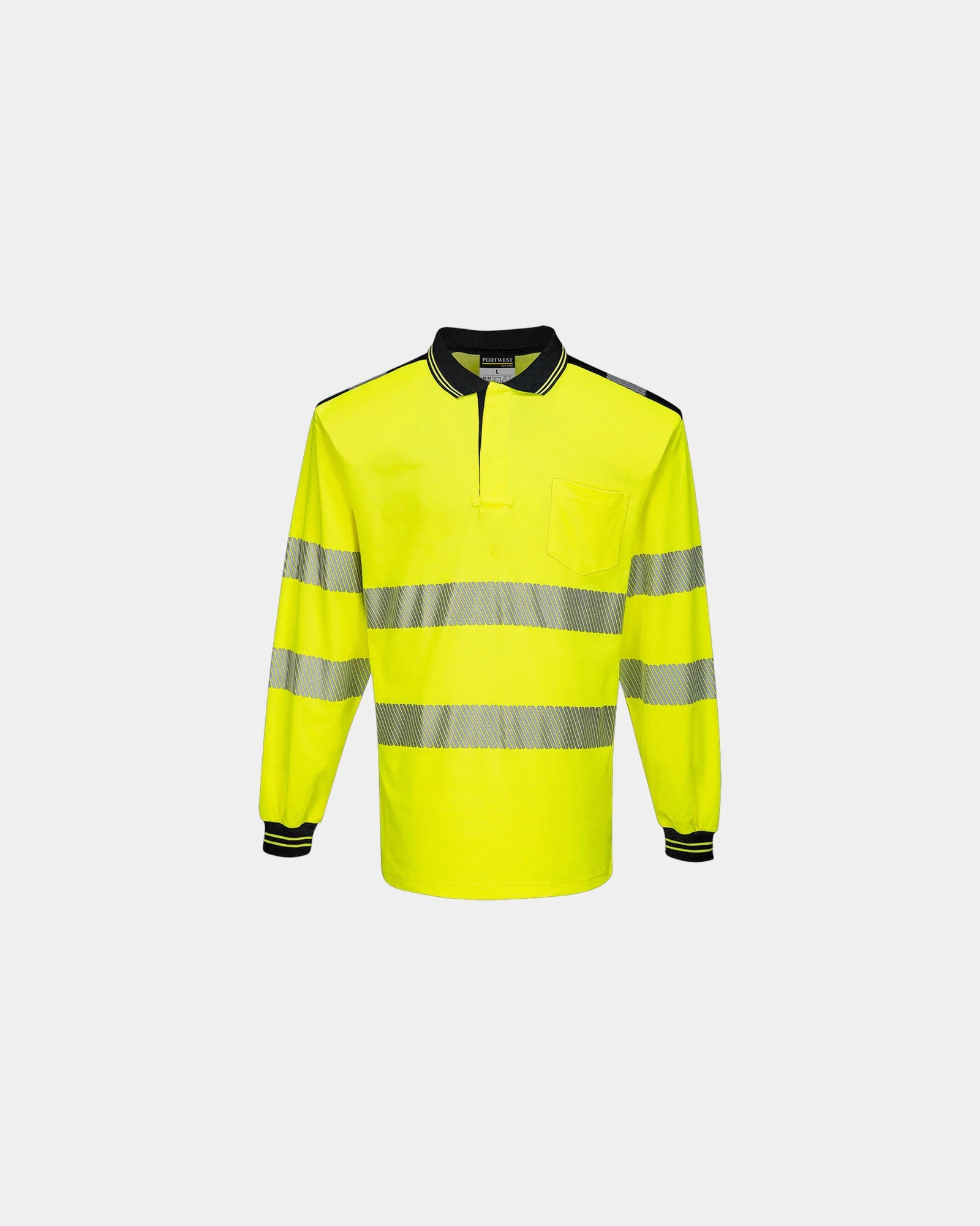 Custom high-visibility long sleeve polo - Yellow-Black