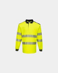 Custom high-visibility long sleeve polo - Yellow-Black
