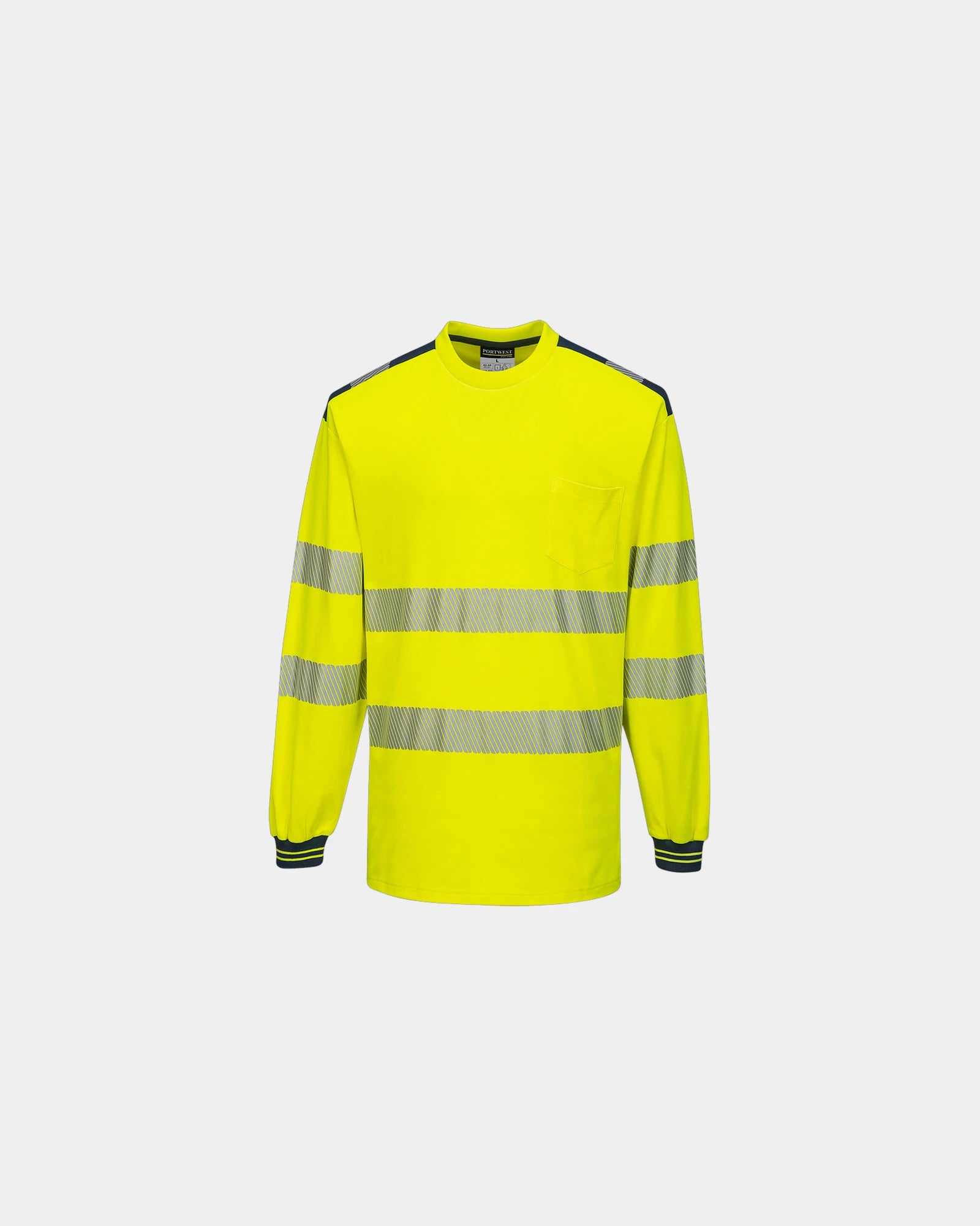 Promotional HiVisTex Pro long sleeve T-shirt - Yellow-Navy