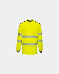 Promotional HiVisTex Pro long sleeve T-shirt - Yellow-Navy