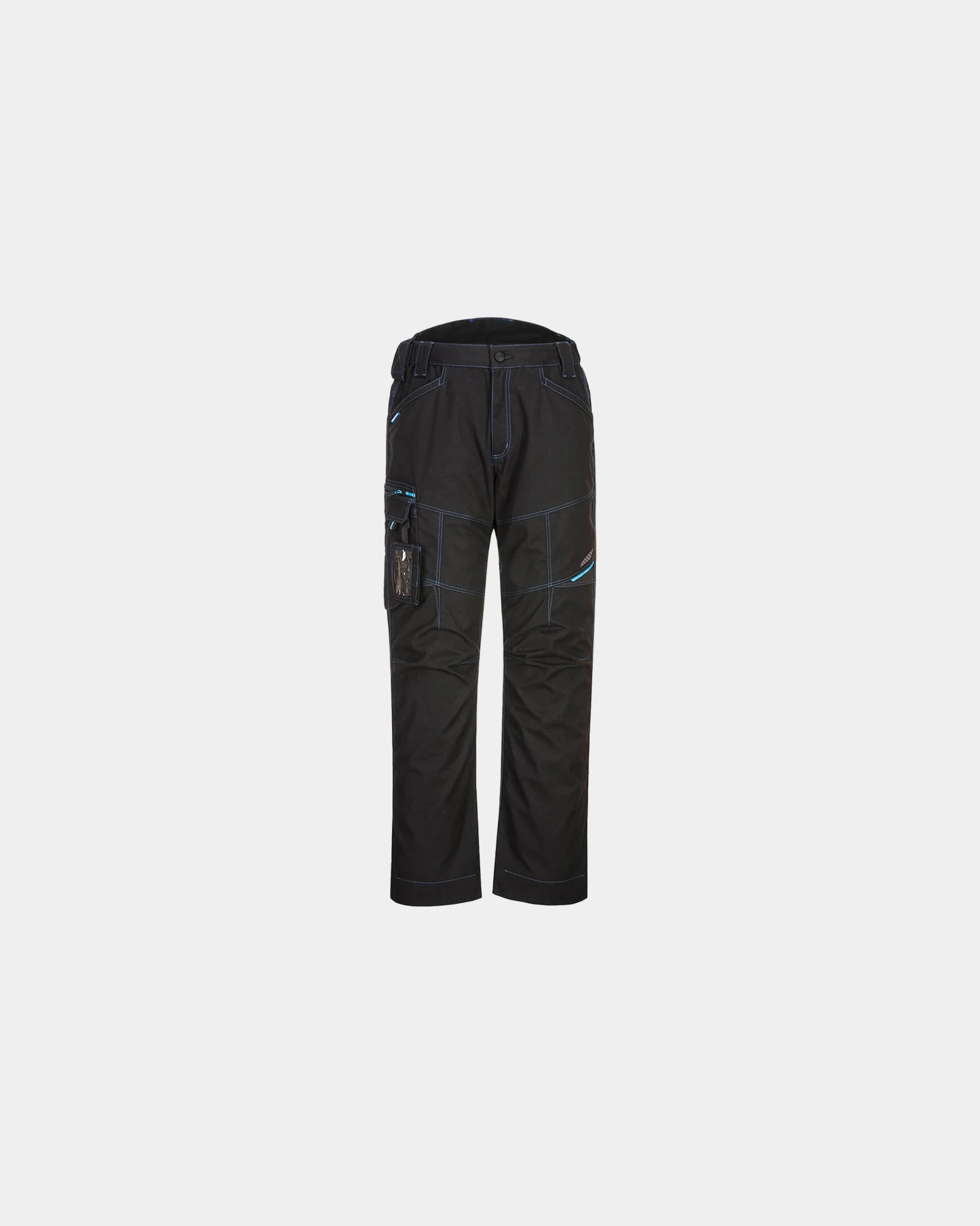 Promotional service pants with stretch panels - Black-Sky Blue