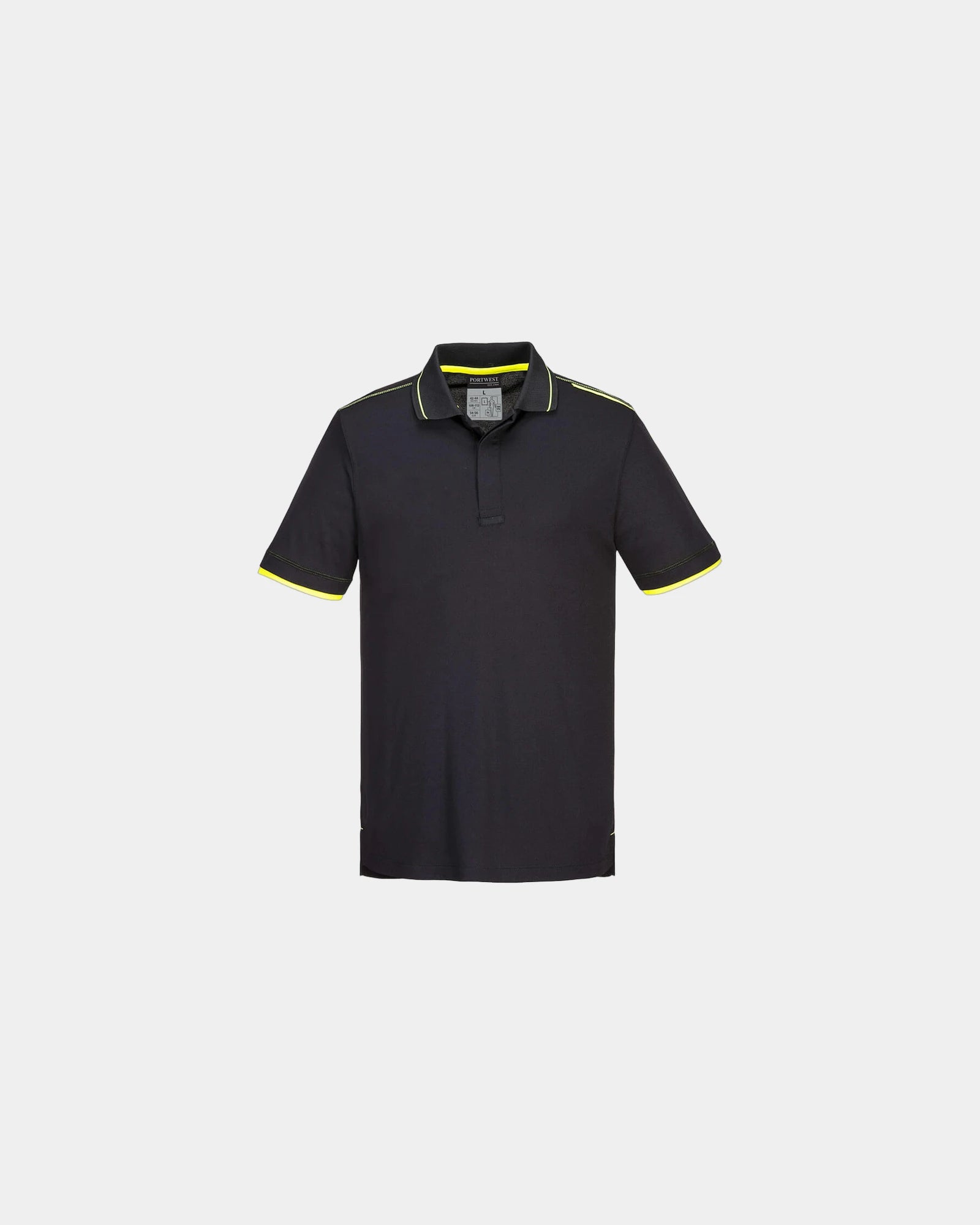 Custom eco-friendly polo for men WX3 - Black-Sky Blue