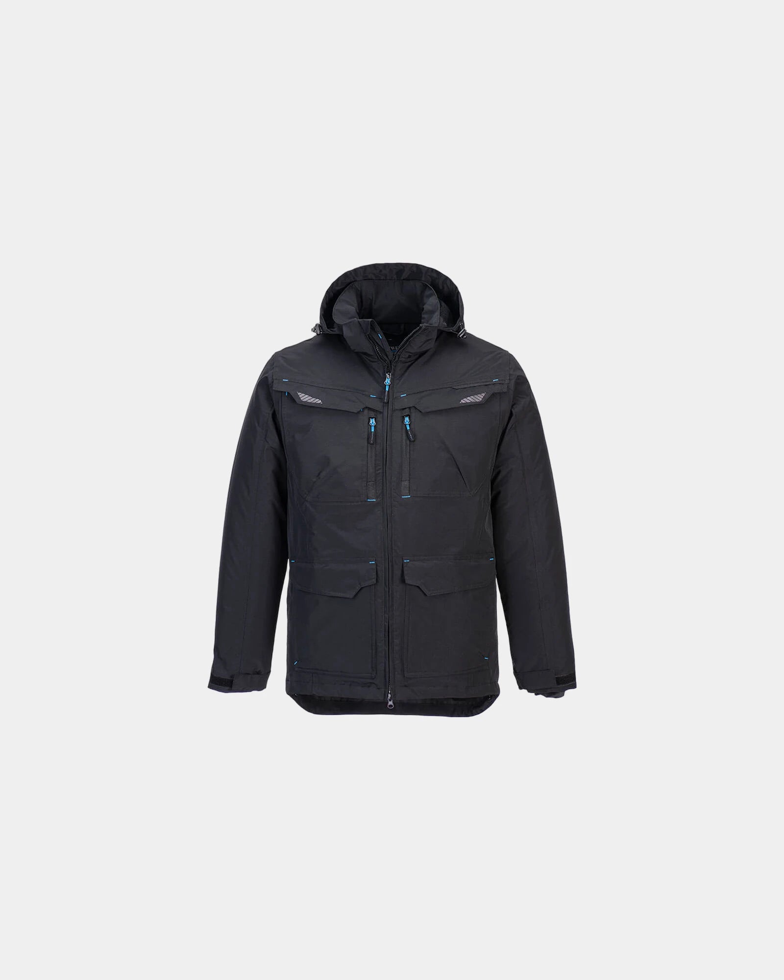 Promotional waterproof parka for winter protection - Black-Sky Blue