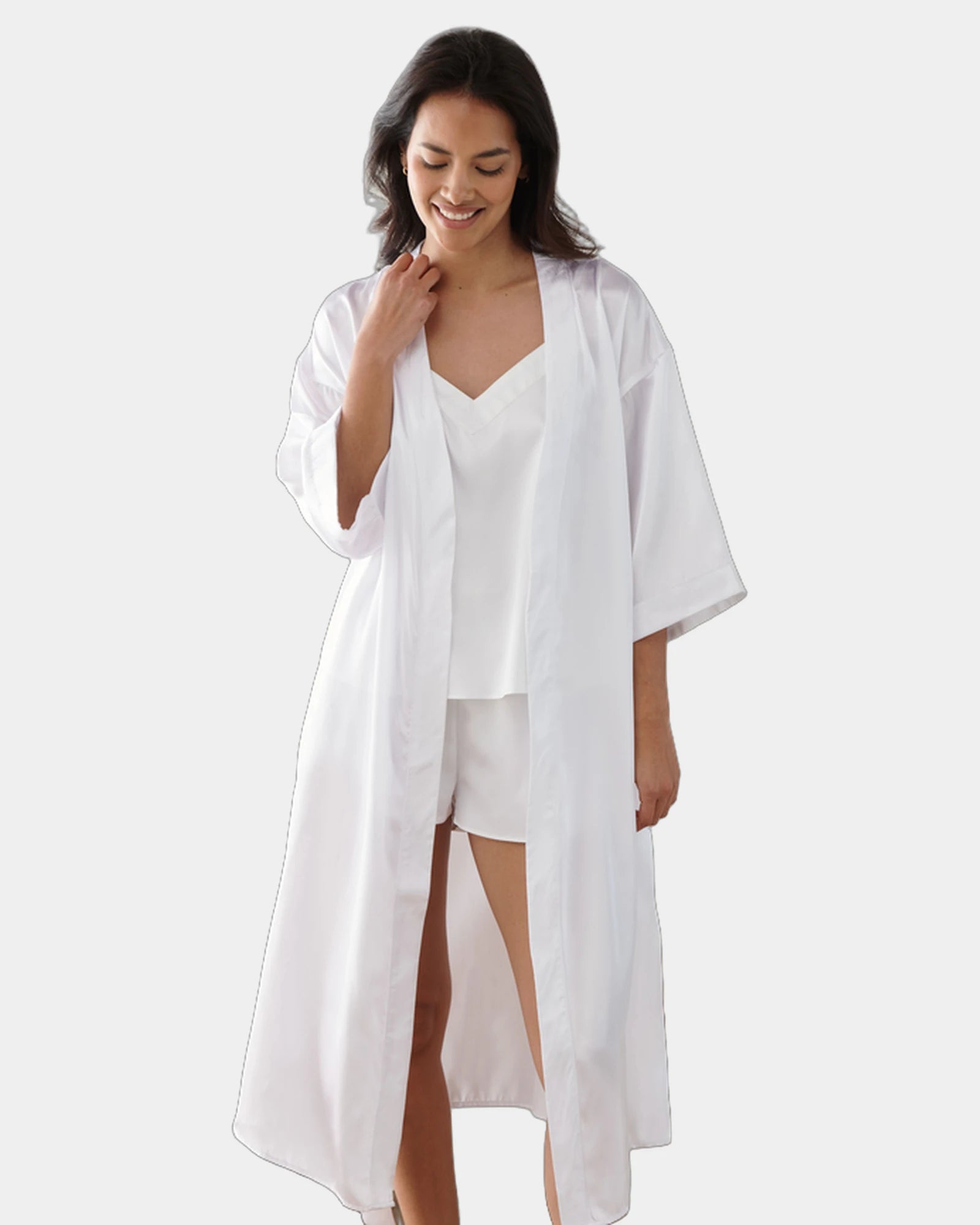 Custom satin kimono robe for women, 3/4 sleeves - 3