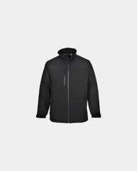 Custom softshell jacket with waterproof features - Black-Sky Blue