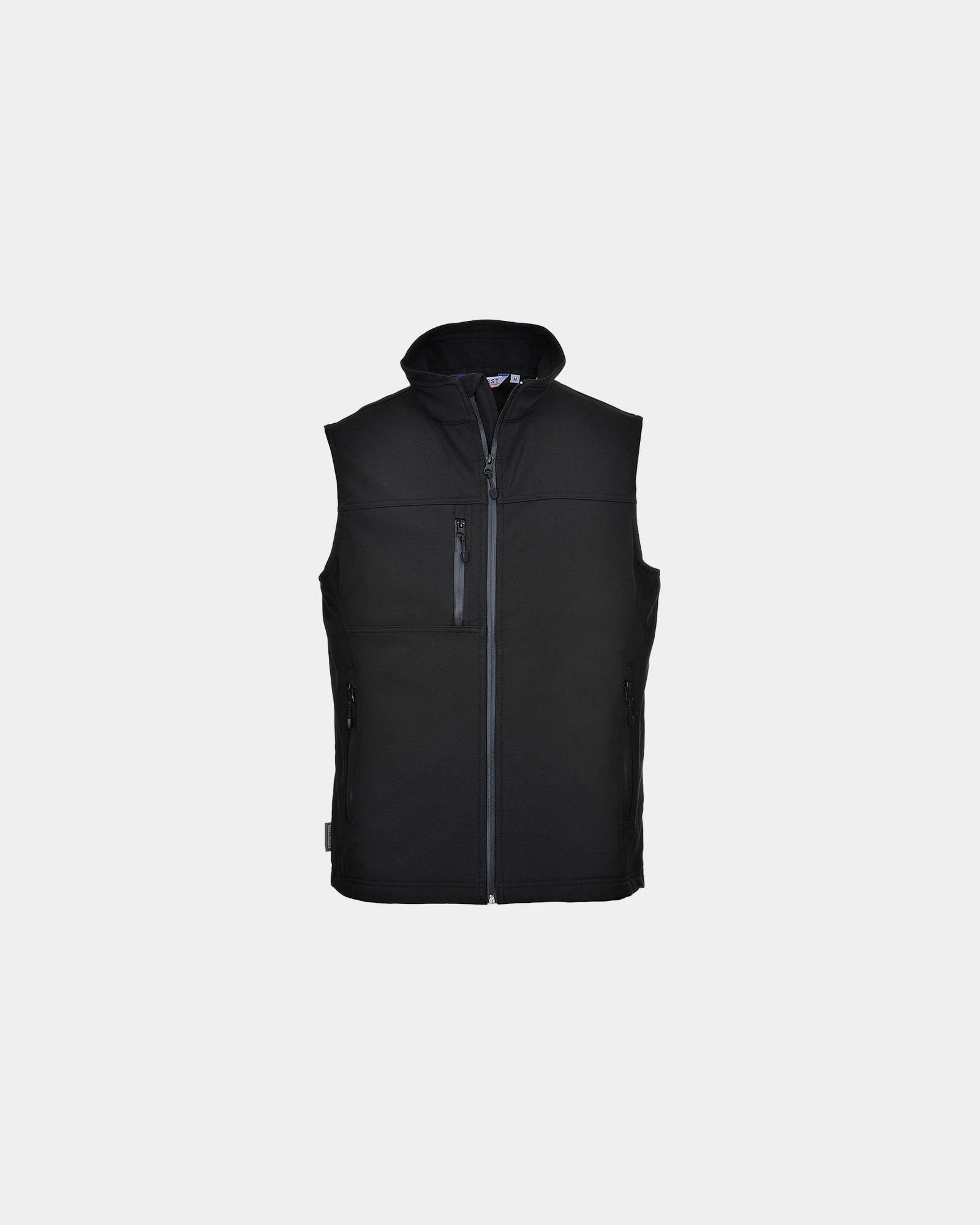 Promotional softshell bodywarmer for work environments - Black-Sky Blue