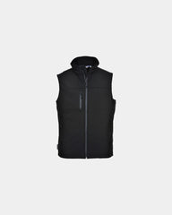Promotional softshell bodywarmer for work environments - Black-Sky Blue