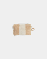 Custom eco-friendly cotton toiletry bag La Serviette Paris - Sand / Cream