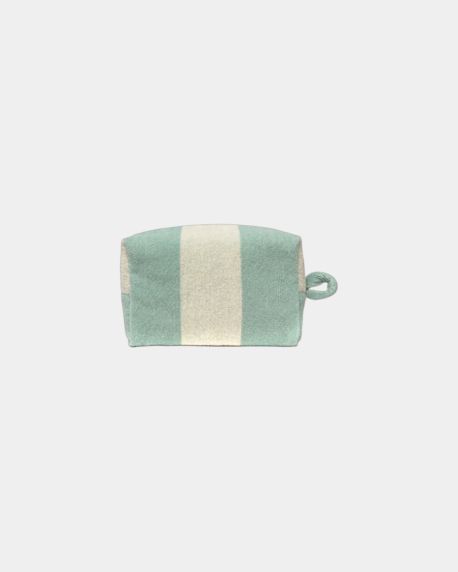 Custom eco-friendly cotton toiletry bag La Serviette Paris - Sea Green / Cream