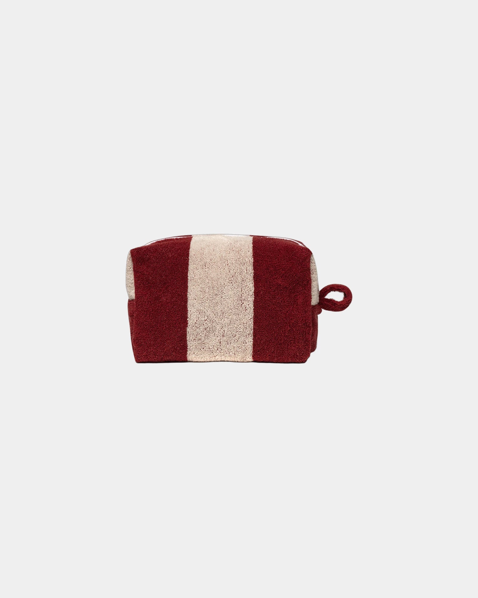 Custom eco-friendly cotton toiletry bag La Serviette Paris - Garnet Red / Cream