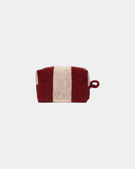 Custom eco-friendly cotton toiletry bag La Serviette Paris - Garnet Red / Cream