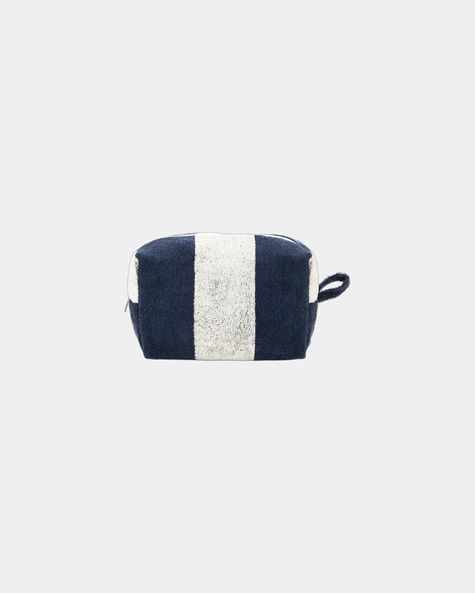 Custom eco-friendly cotton toiletry bag La Serviette Paris - Bleu Ocean / Cream
