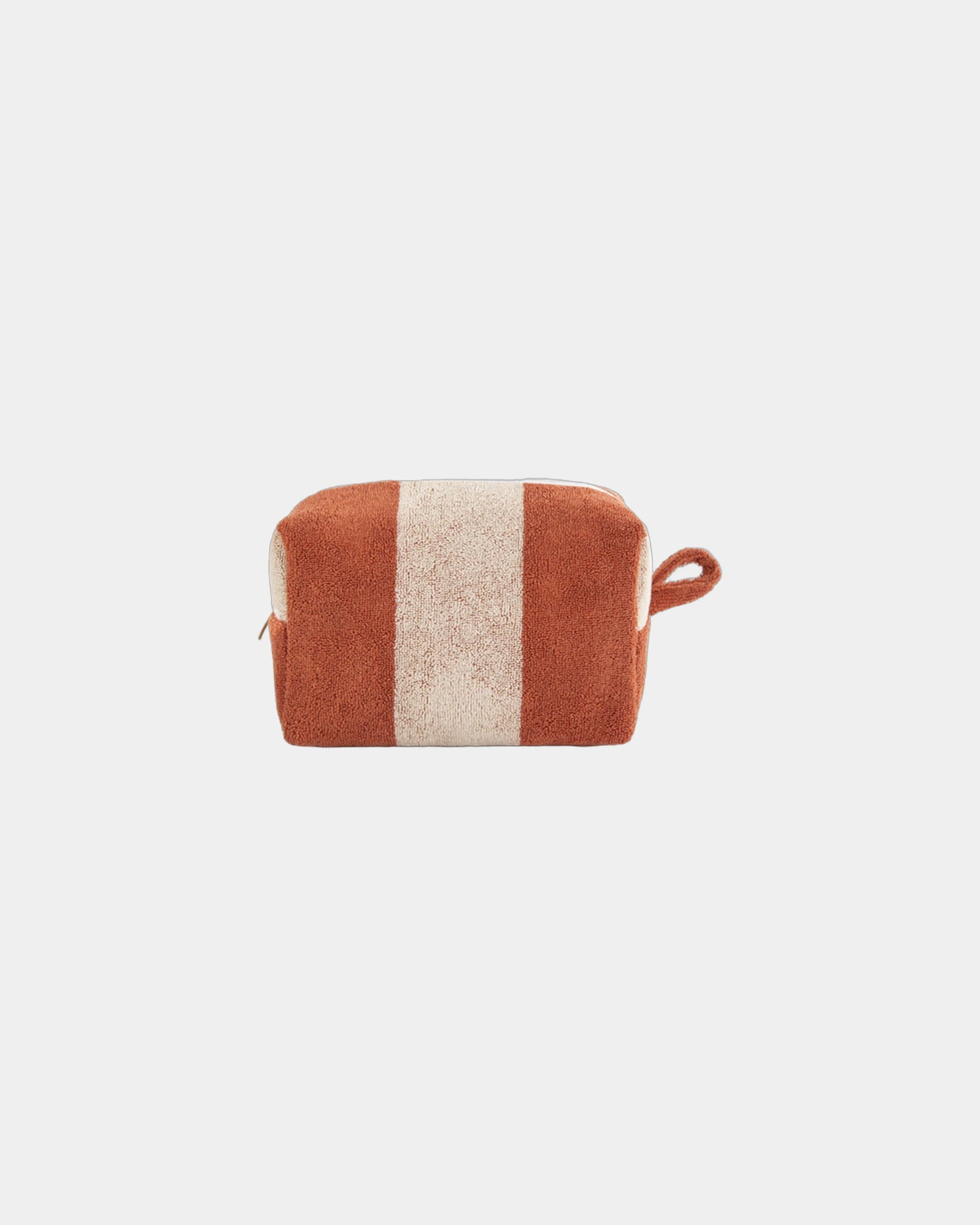 Custom eco-friendly cotton toiletry bag La Serviette Paris - Rust / Cream