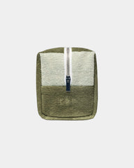 Custom eco-friendly cotton toiletry bag La Serviette Paris - Olive Green / Cream
