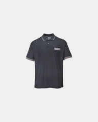 Custom polo Texo Contrast - Black-Sky Blue