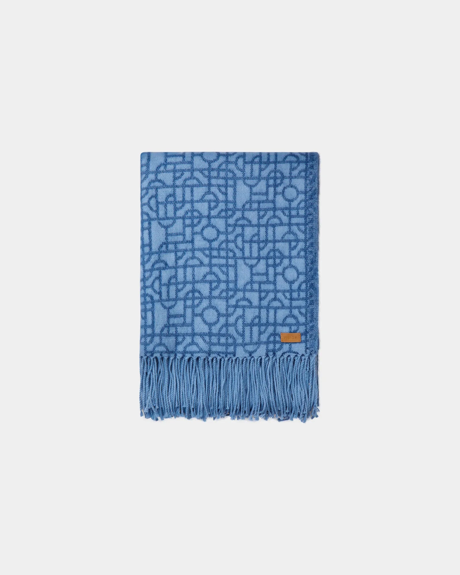 Custom geometric print blanket Vinga Verso - Blue