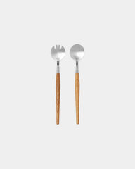 Custom wooden handle stainless steel serving cutlery Vinga - Brown