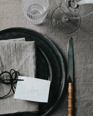 Custom rustic stoneware plates Vinga Nomimono set - 8