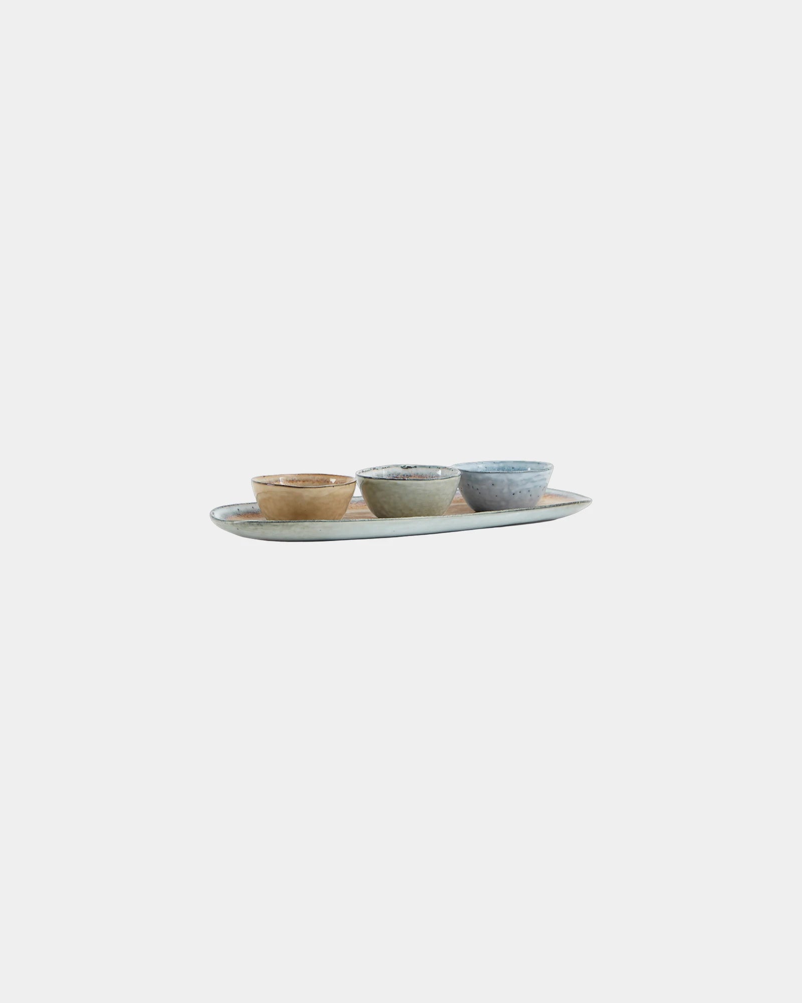 Custom stoneware serving set Vinga Nomimono 3 bowls - Beige