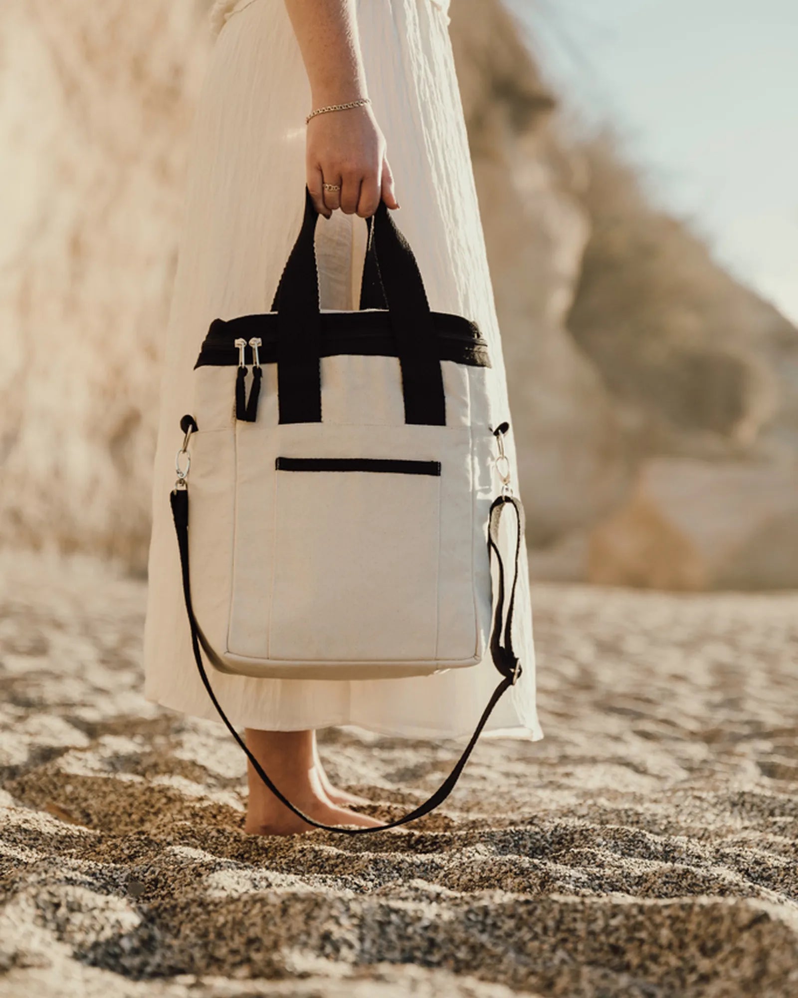 Custom recycled cotton cooler tote Vinga Volonne - 4