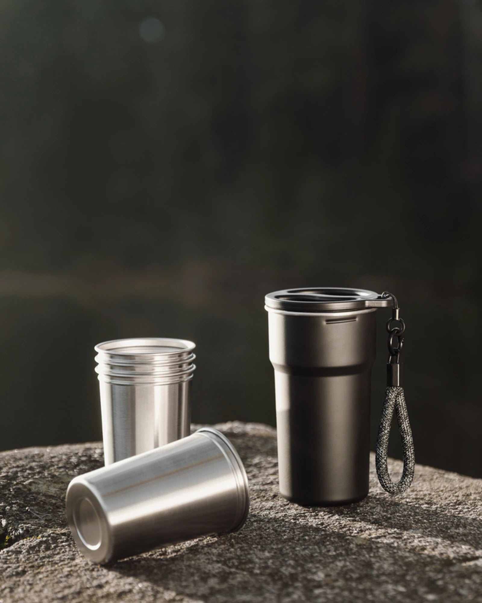 Custom recycled stainless steel Vinga 4-piece mug set - 7