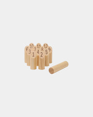 Custom promotional FSC wood outdoor game Vinga Muge mini bowling - Brown