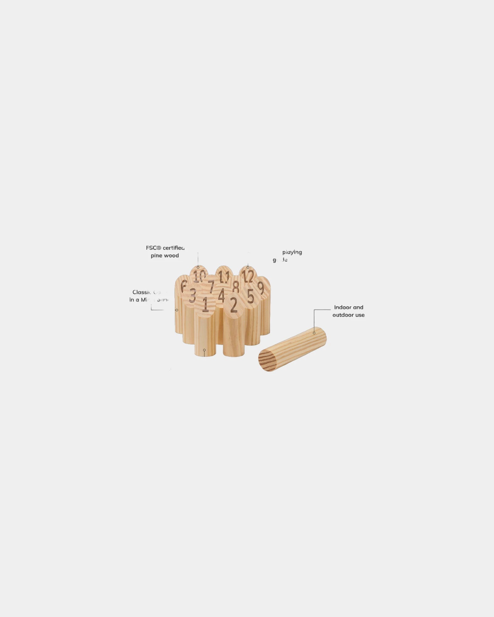 Custom promotional FSC wood outdoor game Vinga Muge mini bowling - 2