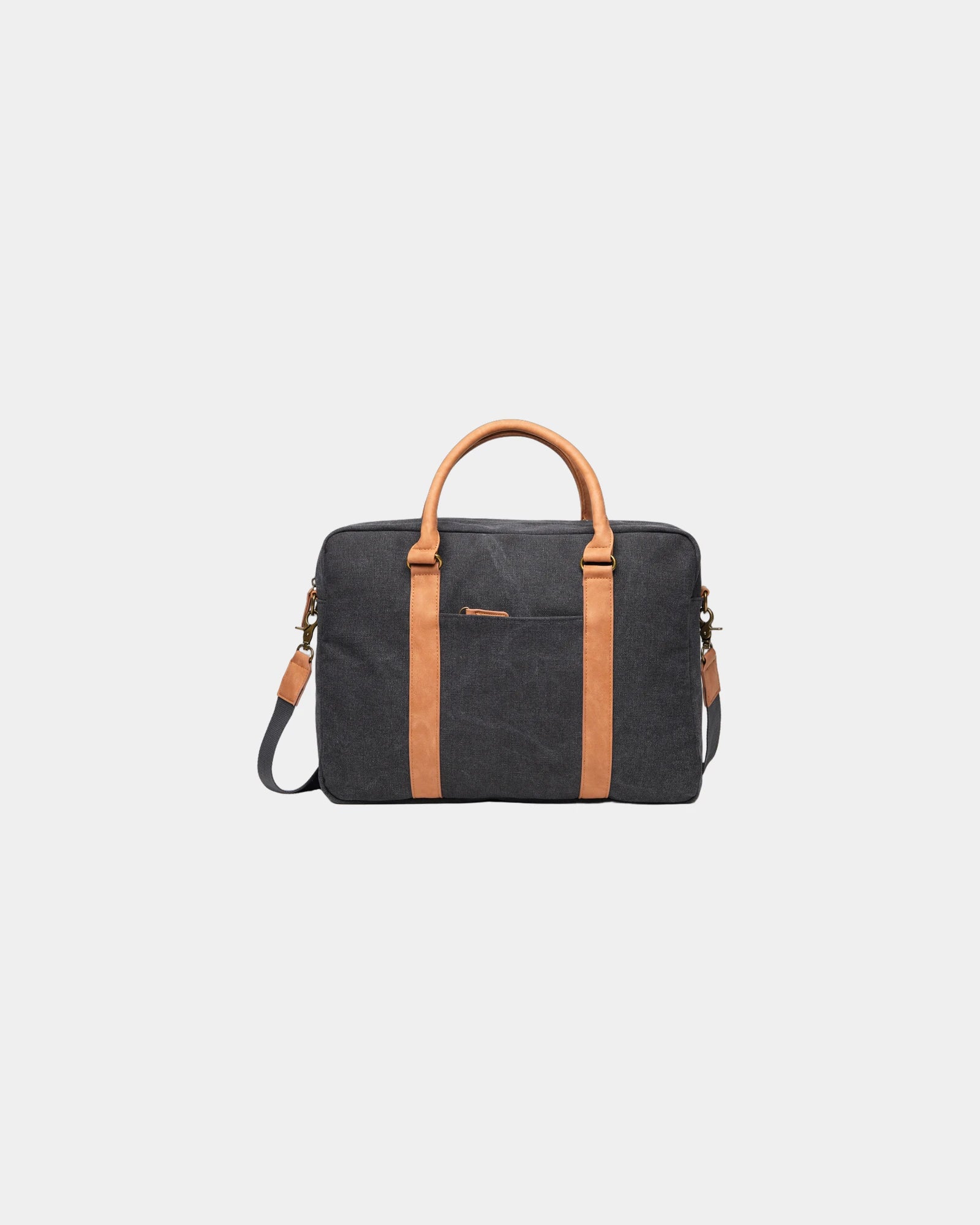 Custom recycled canvas laptop bag Vinga Bosler - Black