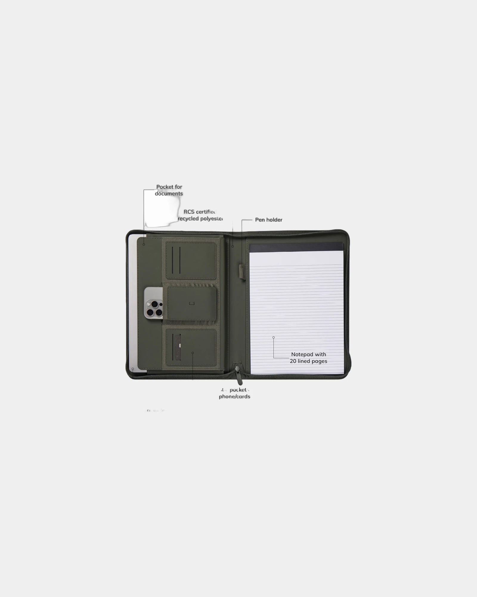 Custom promotional recycled polyester A4 document holder Vinga Baltimore - 10