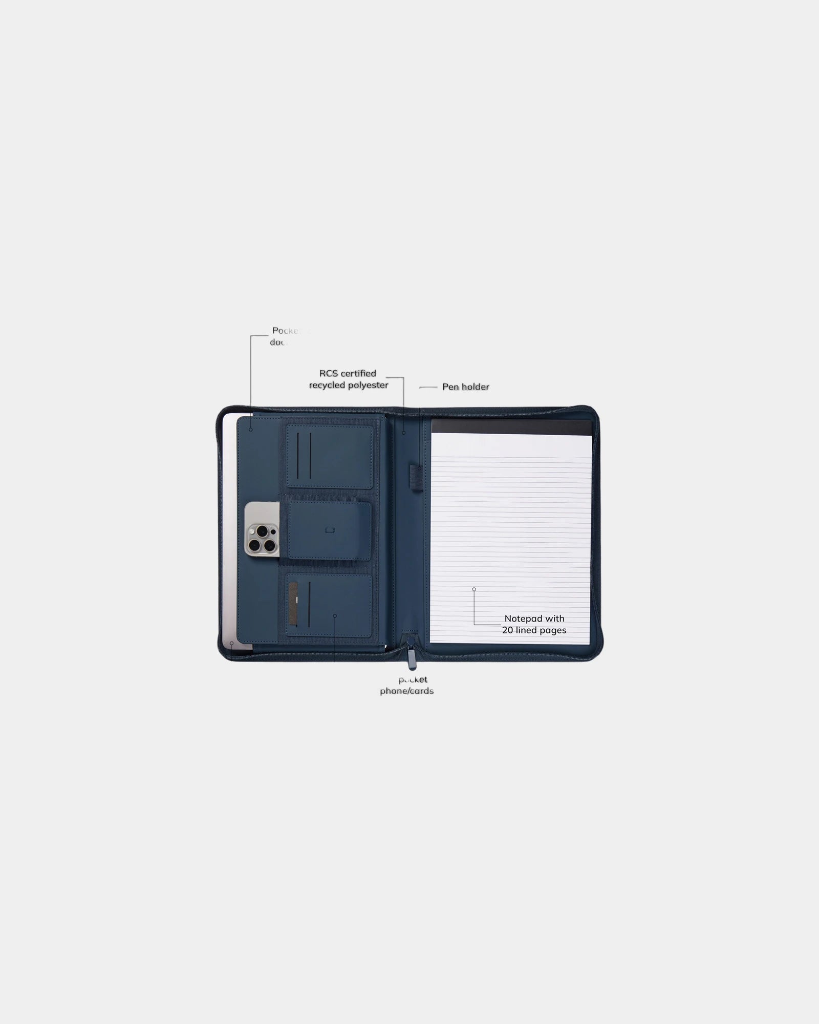 Custom promotional recycled polyester A4 document holder Vinga Baltimore - 24
