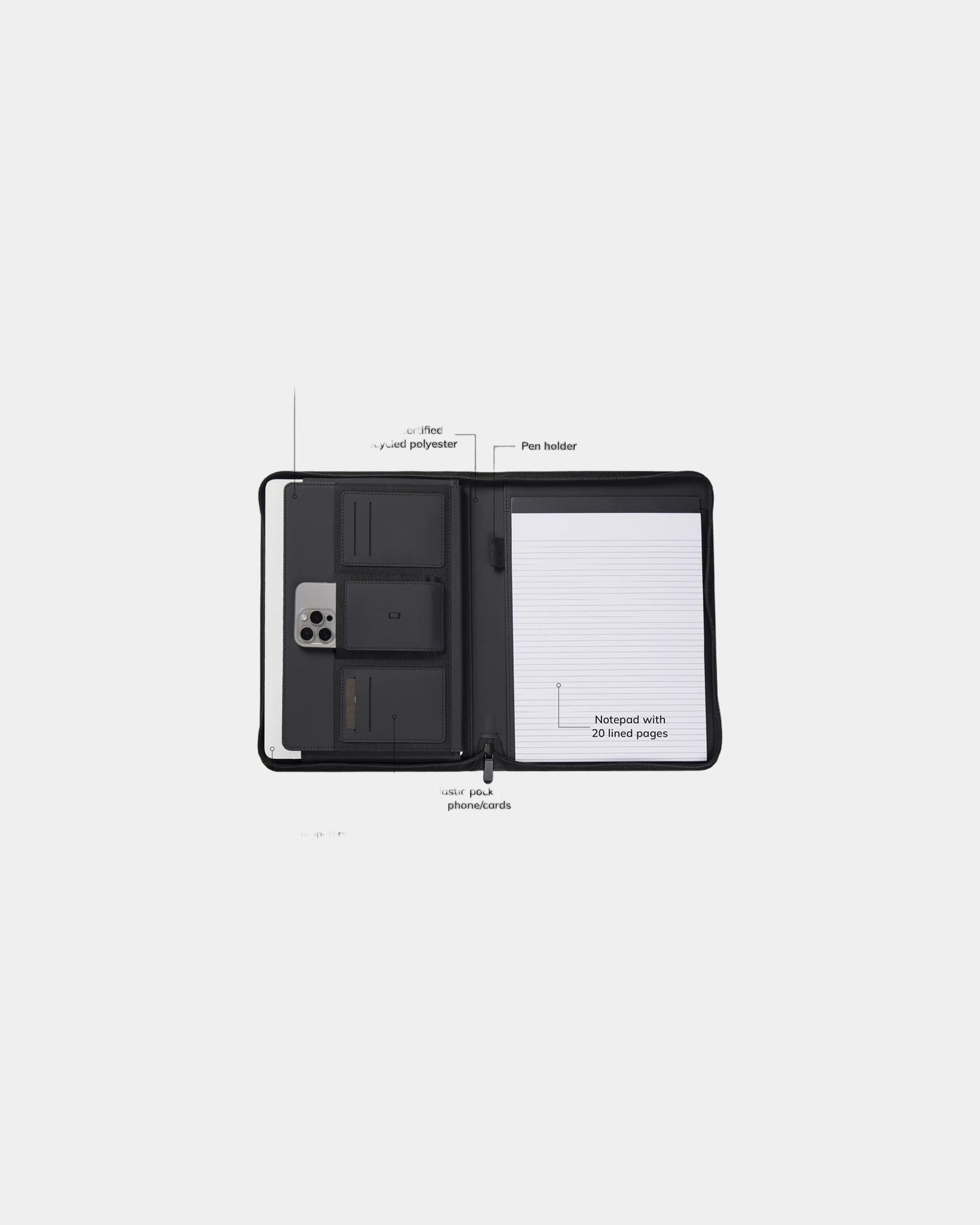 Custom promotional recycled polyester A4 document holder Vinga Baltimore - 4