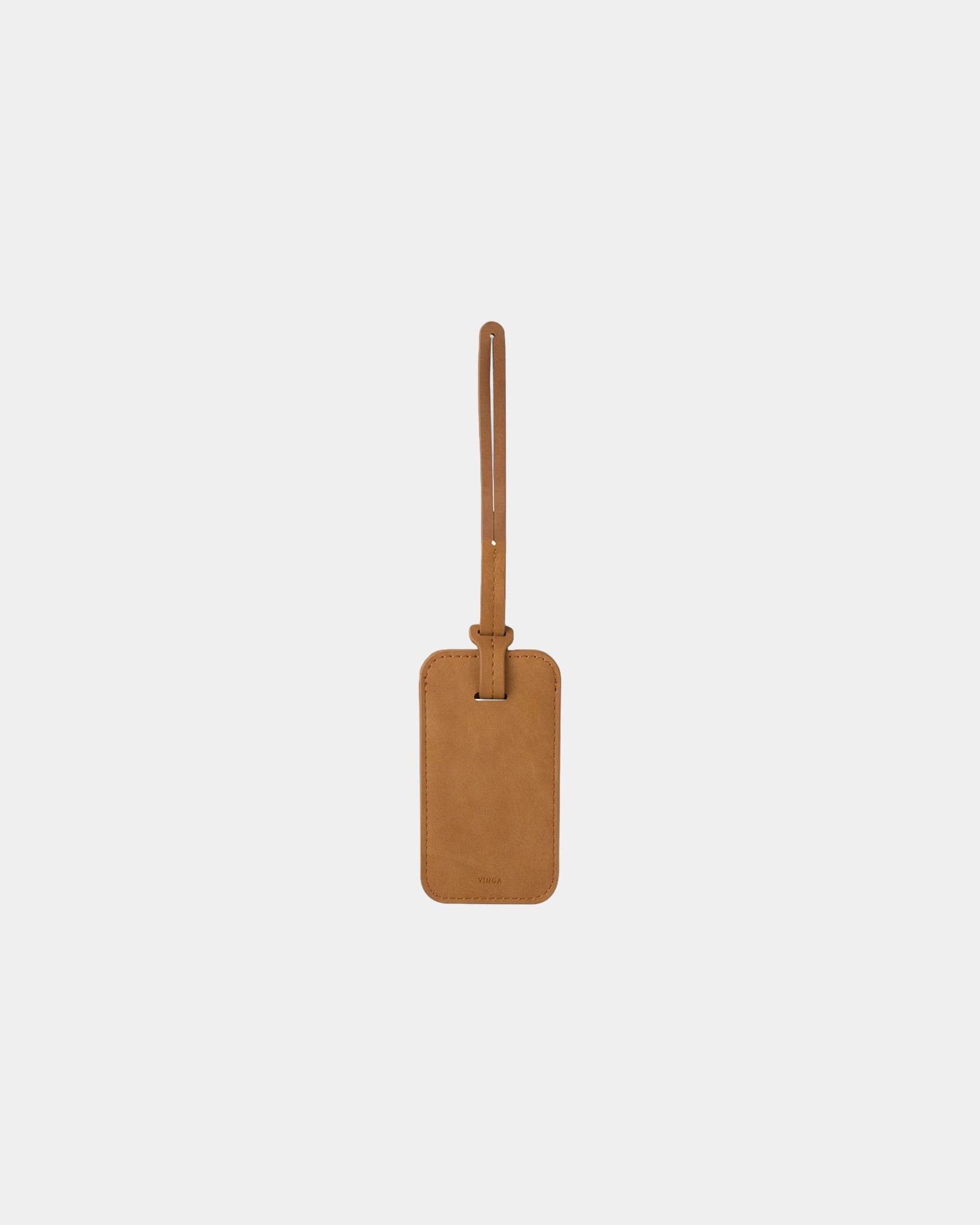 Custom recycled polyester luggage tag Vinga Bosler - Brown