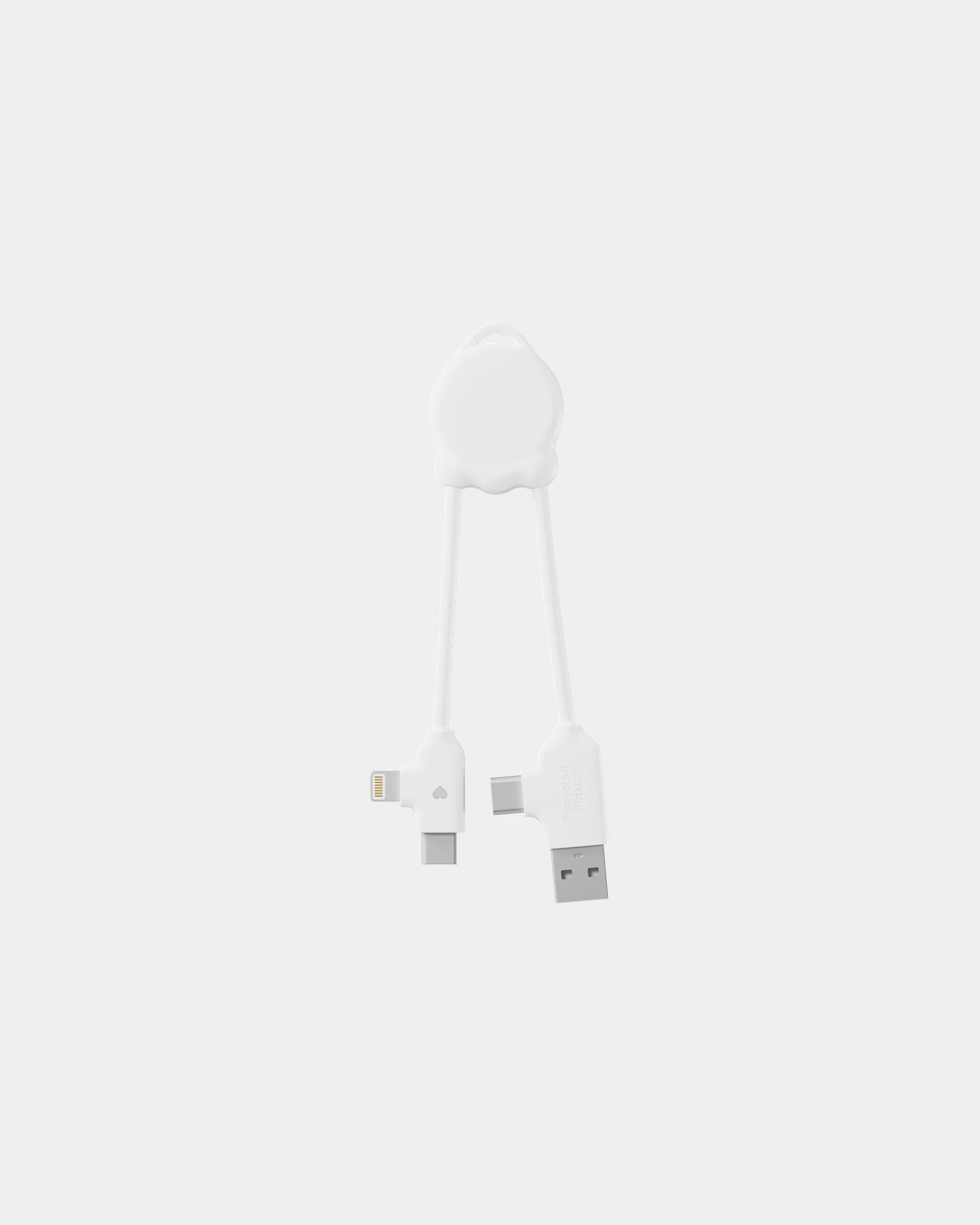 Promotional recycled USB charging cable Octomini - White