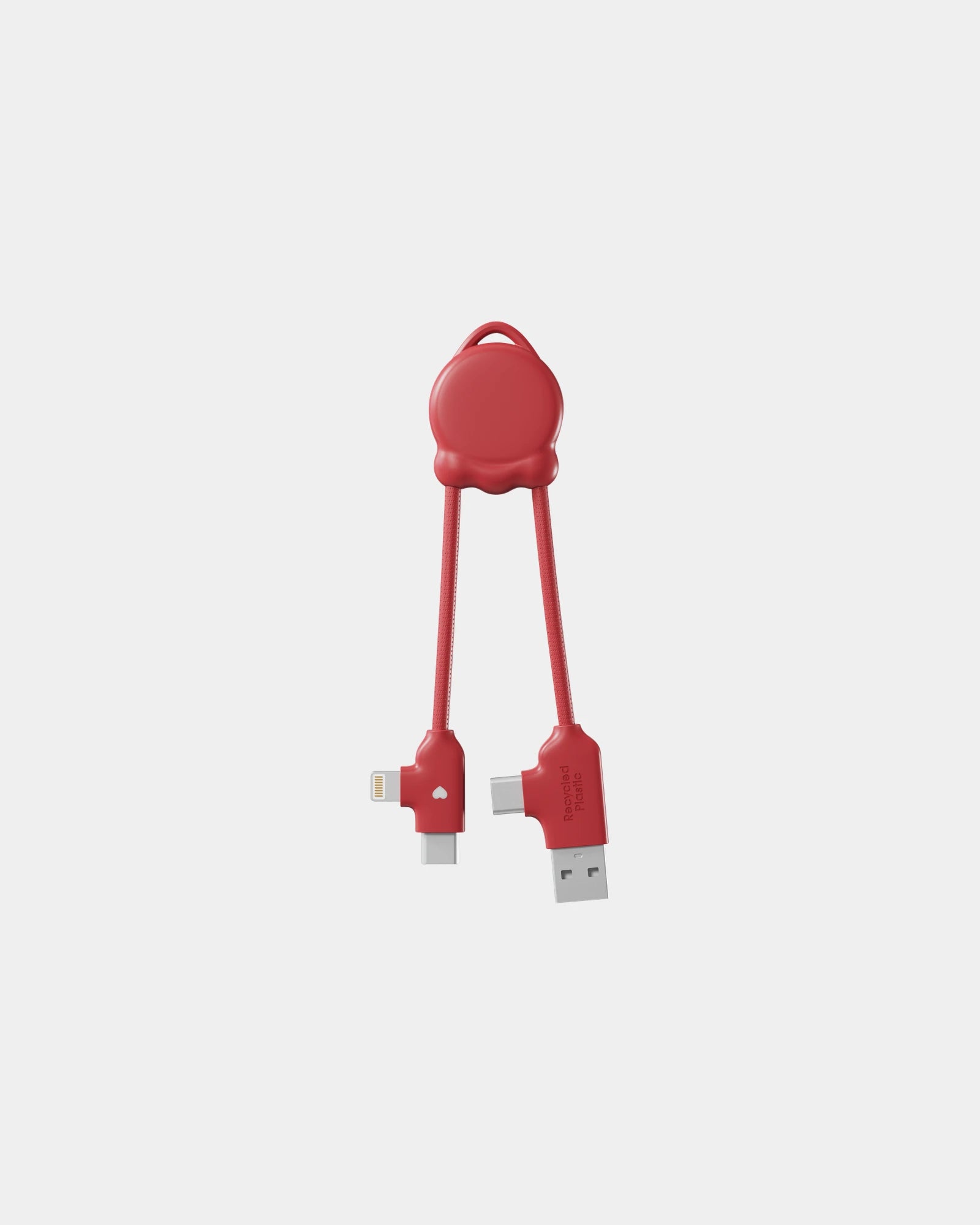 Promotional recycled USB charging cable Octomini - Red