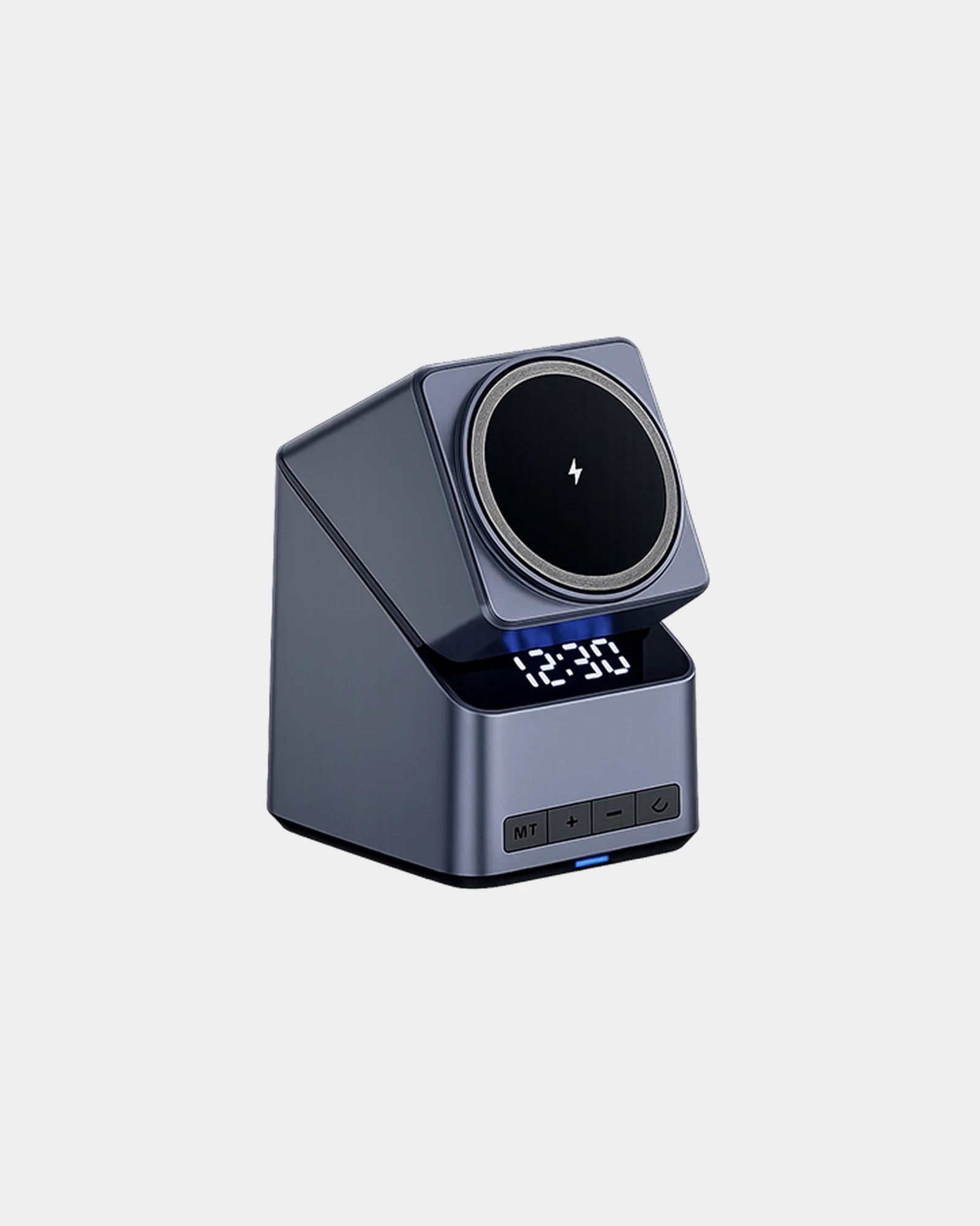 Promotional wireless charger with integrated clock - Anthracite