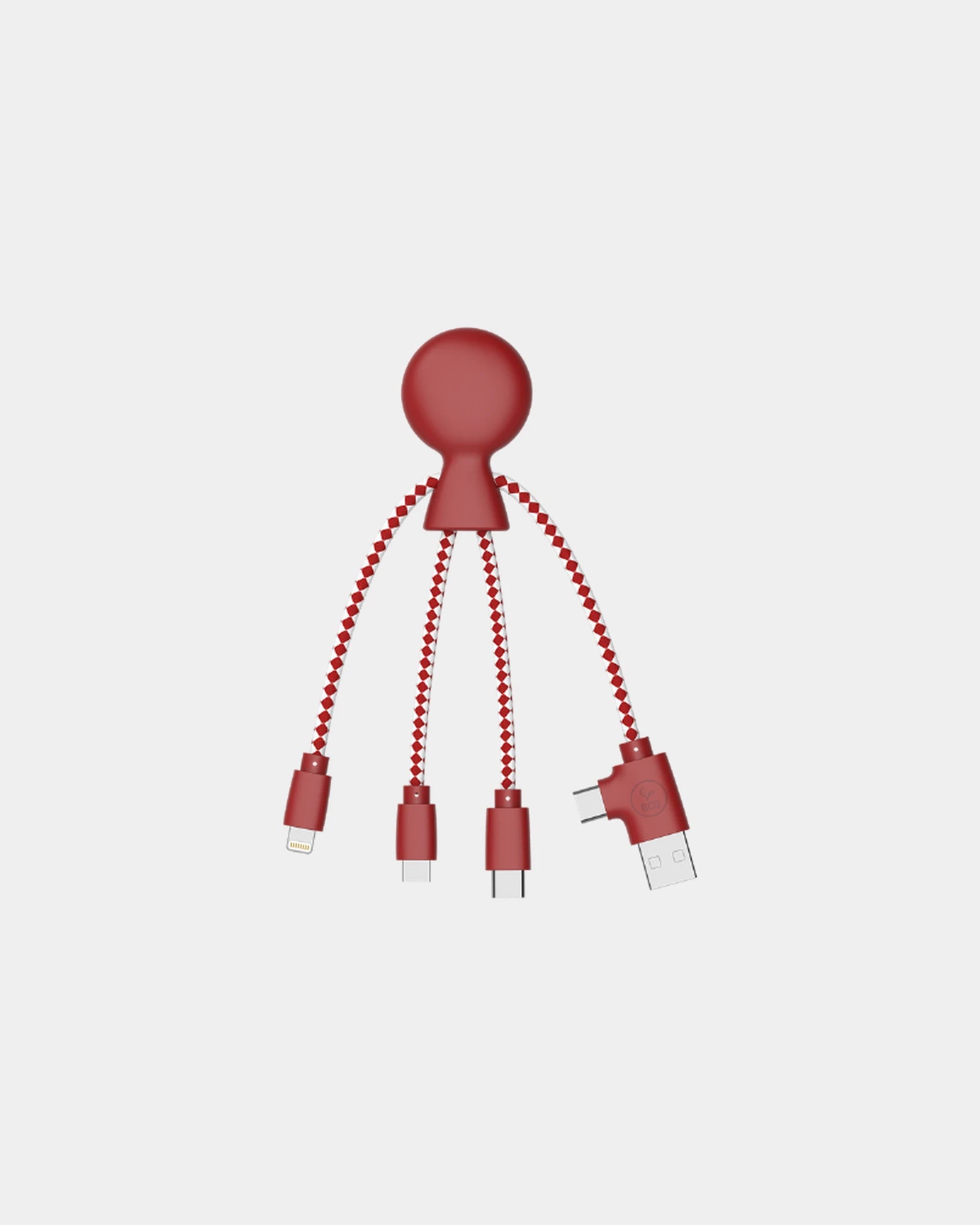 Promotional multi-cable charger for smartphones and devices - Red