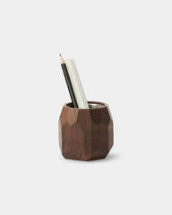 Customizable Geometric Walnut Pencil Holder
