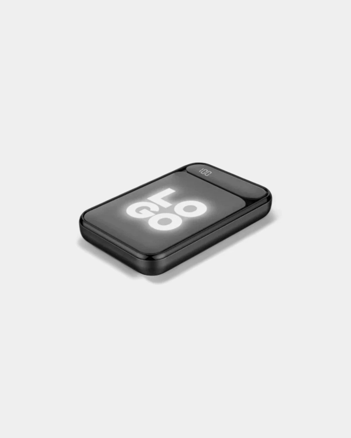 External battery with customizable illuminated logo