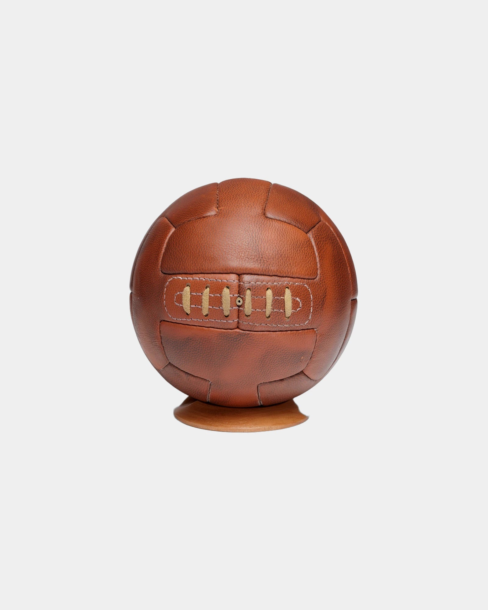 Promotional football OLD SCHOOL leather ball - Light Beige