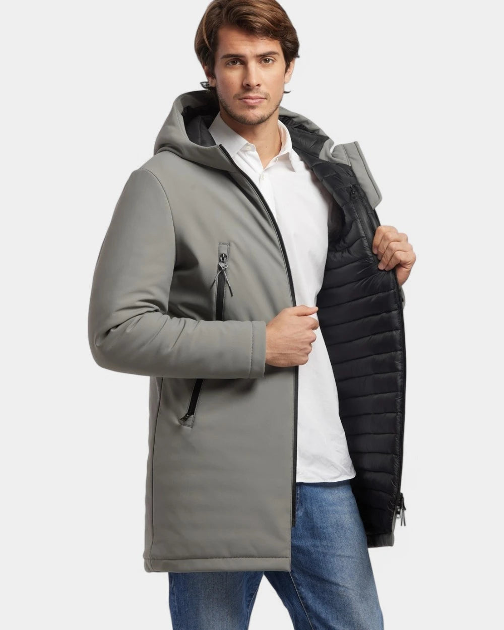 Softshell parka with customizable down lining - 11